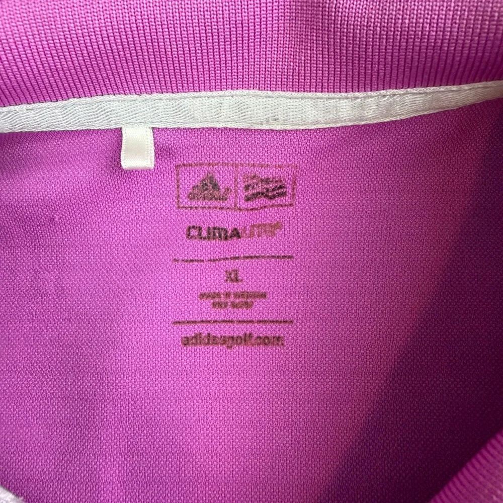 Adidas Golf Polo Shirt Men's XL Pink Climalite Short Sleeve Textured Performance